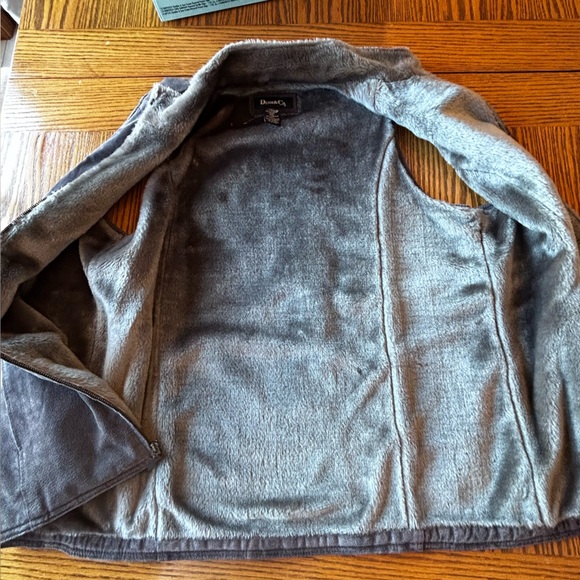 Denim&Co Gray Suede Faux Fur Lined Zipper Vest Size Large - Picture 4 of 8